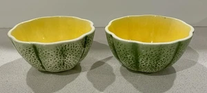 Vintage Pier 1 Cantaloupe Schalen 2er Set Keramik Servierset - Bild 1 von 7