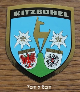 Pegatina antigua pegatina Kitzbühel Tirol Austria Austria escudo años 80 - Imagen 1 de 1