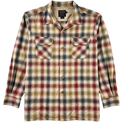 Pendleton Original Board Shirt Men’s Large Red Slate Ombre Plaid Outdoor Surf - Image 1 of 4