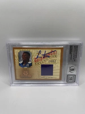 Cris Carter Signed 2002 Gridiron Kings Game Worn Jersey Card Beckett 10 Auto - Image 1 of 3