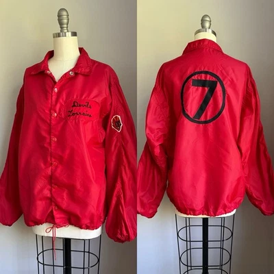 Chaqueta cortavientos vintage años 60 Red Devils Lorena niña pandilla parche universitario M/L Foto 1 de 4