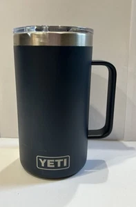 YETI AZUL MARINO RAMBLER U LINE GRABADO VASO MANGO TAZA TAPA DESLIZANTE 24oz - Imagen 1 de 5
