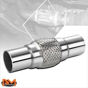 Universal 8" Length 2" OD Double Braid Stainless Steel Flex Tube Exhaust Pipe - Picture 1 of 6