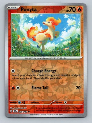 Pokemon Ponyta SV05: Temporal Forces 026/162 Near Mint NM Reverse Holo - Image 1 of 2