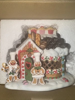 Candelabro de Navidad PartyLite Gingerbread Village #2 DEFECTUOSO DONUT ROTO Foto 1 de 4
