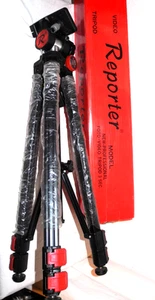New+++ Professional 3SEC Tripod Foto Video HQuality Reporter Leica Nikon Canon - Picture 1 of 6
