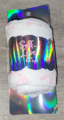 Toalla de microfibra Self Love Pink Bows Spa Hair Turbin secado rápido nueva con etiquetas Foto 1 de 4