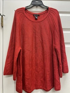 Ellen Tracy Damen Pullover 3X rot dick Zopfmuster Grube 27 32L schön EUC 8,00 SHP - Bild 1 von 7