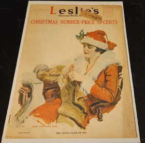 DECEMBER 1, 1917 LESLIE'S MAGAZINE JAMES MONTGOMERY FLAGG SANTA CLAUS COVER ART! - Bild 1 von 1