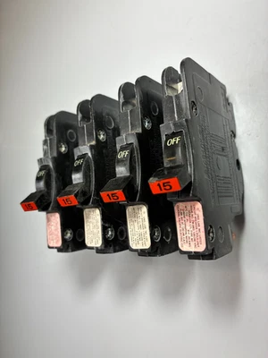 Federal Pacific FPE NC115 15A (SET OF 4) Stab-Lok 1P 120V TESTED 60-DAY WARRANTY - Image 1 of 4