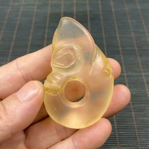 Hongshan Culture Natural Crystal Handcarved Statue Pendants Amulets Gift - Bild 1 von 8