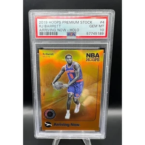 2019-20 Panini Hoops Arriving Now Holo #4 RJ Barrett Knicks RC Rookie PSA 10 - Foto 1 di 3