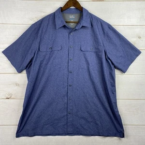 Men's XXL Croft & Barrow Quick Dry Shirt Blue Perforated Button Up Vented Fish - Picture 1 of 9