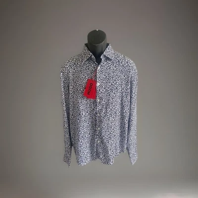 Hugo Boss Shirt White Blue Floral Abstract Graphic Men’s Size M NWT - Image 1 of 4