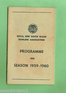 #D54. SEASON 1959-1960 PROGRAM, ROYAL NSW BOWLING ASSOCIATION - Picture 1 of 1