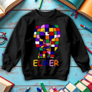 Elmer the Patchwork Elephant Mens Kids World Book Day Sweatshirt Jumper #WBD - Picture 1 of 25