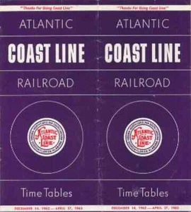 Horario de pasajeros Atlantic Coast Line 1962 envío gratuito - Imagen 1 de 1