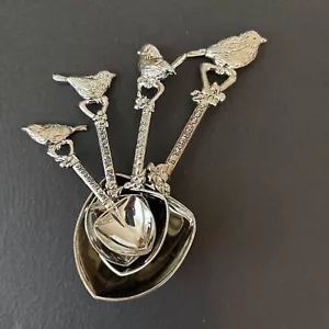 GANZ Cardinals Birds Holly Measuring Spoons Birds Stainless Steel (4 pc. set) - Picture 1 of 5