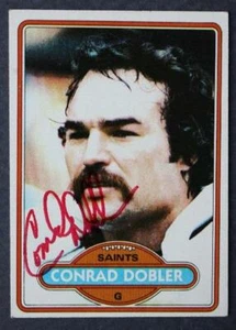Tarjeta de fútbol americano Topps 1980 autografiada firmada por Conrad Dobler de los New Orleans Saints --- - Imagen 1 de 1