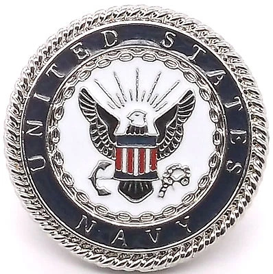 Navy Emblem Concho Snap Set 1" 1265-44 Leather Craft Military Closure  - Image 1 of 2