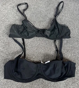 Victoria's Secret ungefütterter Halb BH/Calvin Klein Logo transparent ungefüttert schwarz 34B sexy! - Bild 1 von 10