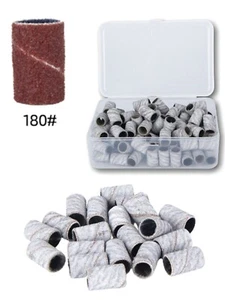 100Pcs Fine Zebra #180 Sanding Bands Nail Drill Replacement Manicure Pedicure - Picture 1 of 1