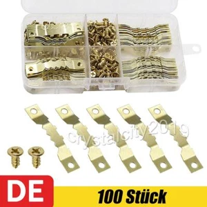 100x Bildaufhänger, Aufhänger für Bilder Zackenaufhänger Bilderhaken Schrauben - Bild 1 von 12