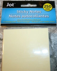 STICKY NOTES 3"x 3" 250 STICKY SHEETS 5 PADS/PACK GREEN BLUE PINK YELLOW NEW - Picture 1 of 3