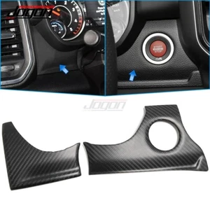 Matte Carbon Start Stop Button Panel For Dodge RAM 1500 TRX Rabel OffRoad 2018+ - Picture 1 of 7