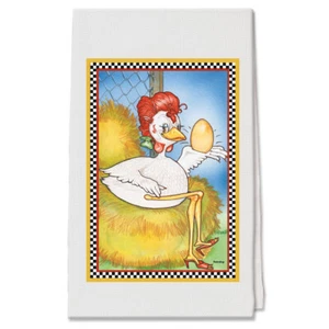 Chicken Golden Egg, Decorative Cotton Kitchen Dish Towel, Pet Gift - Picture 1 of 1