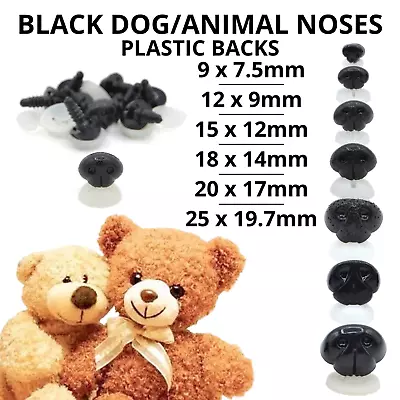 DOG / ANIMAL NOSES With PLASTIC BACKS - Character Safety Nose For Soft Toys • 2.89£