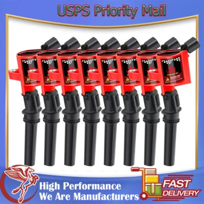 Paquete de 8 bobinas de encendido de alto rendimiento para Ford F150 Expedition 2000-2004 4,6/5,4 L Foto 1 de 4