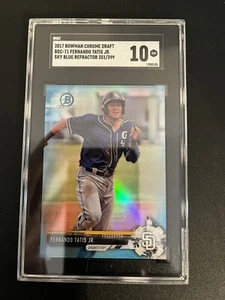 2017 bowman chrome Fernando Tatis Jr sky blue refractor SGC 10 - Picture 1 of 2