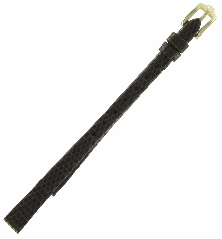 Correa de reloj Hirsch de 8 mm de cuero genuino de lagarto larga marrón para mujer nueva de Lote Antiguo Foto 1 de 2