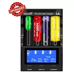 Vapcell S4 Plus V3.0 Cargador Analizador Universal Profesional para Li-Ion,NIMH - Imagen 1 de 2