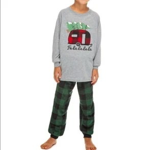 FAMJAMS Kids Camper Holiday Pajamas 2 Pc Set L - Picture 1 of 6