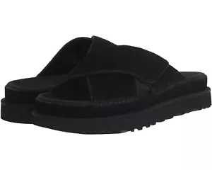 UGG Auténtica Goldenstar Cruz Deslizamiento Sandalia Negra Nueva con Embalaje Original - Imagen 1 de 5
