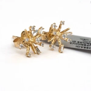 DAVID YURMAN New Petite Supernova 18K Yellow Gold & Diamond Stud Earrings - Picture 1 of 11