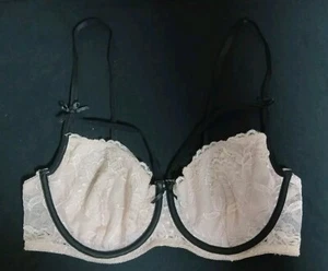 Tarea By Rue 21 Lingerie Sexy 2 Piece 36 B NWOT Peach Lace Black Lined - Picture 1 of 10