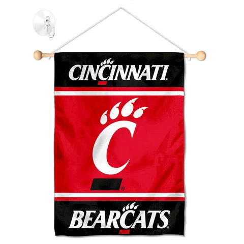 Cincinnati UC Bearcats Mini Window Banner Hanging with Suction Cup Cover