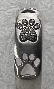 Ringgröße 7,5 Sterlingsilber mit schwarzen Onyx Steinen mit Pfotenabdrücken drauf - Bild 1 von 12