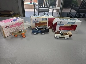 3 Collectable Pedal Power Die Cast Metal Cars Express Service, Police, Spitfire - Picture 1 of 6