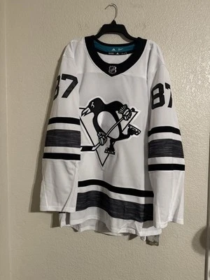 ADIDAS Parley Pittsburgh Penguins Sidney Crosby Hockey Jersey Size 60 White - Image 1 of 4