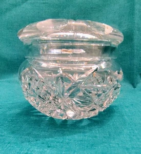 AMERICAN BRILLIANT Hair RECEIVER Antique Heavy Cut Glass - Picture 1 of 6