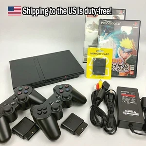 PS2 Slim SCPH-77000 PlayStation Black Console Wireless Controller Ship From US 5 - Picture 1 of 21