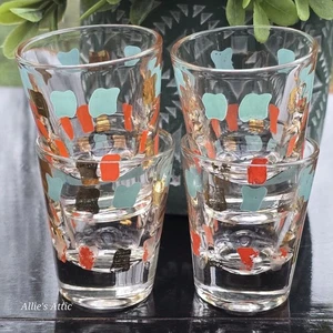Juego de 4 vasos de chupito atómicos MCM naranja dorado aguamarina azul - Imagen 1 de 5