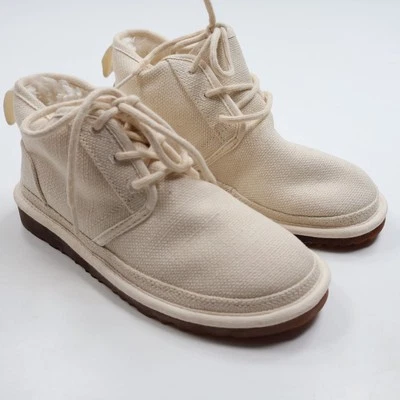 UGG Womens Neumel Chukka Ankle Boots Natural Canvas Lace Up Size 6 US 1119597 - Image 1 of 4
