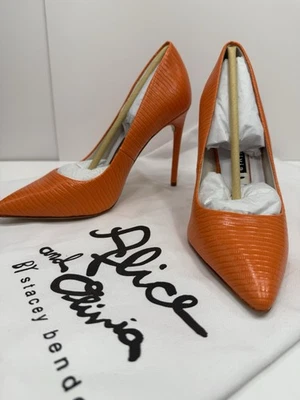 Zapatos de tacón de aguja Alice + Olivia naranja 4” talla 6,5 NUEVO Foto 1 de 4