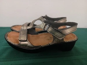 NAOT Faso Women's Bronze Leather Sandal 38 Adjustable Strap Sparkle Bling Buckle - Picture 1 of 24