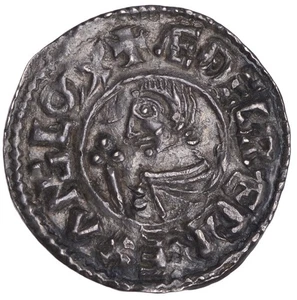 Saxon Aethelred II Crux Type Penny Lewes Mint Leofwine Monyer - Bild 1 von 2